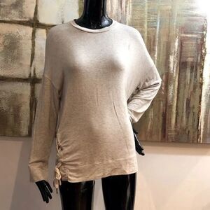 SEN Lace up Gray Heathered Long Sleeve Top Size 2